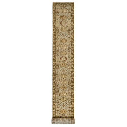 Heriz Wool Hand Knotted Rug Grey Brown 2.6X21.10 -O064378