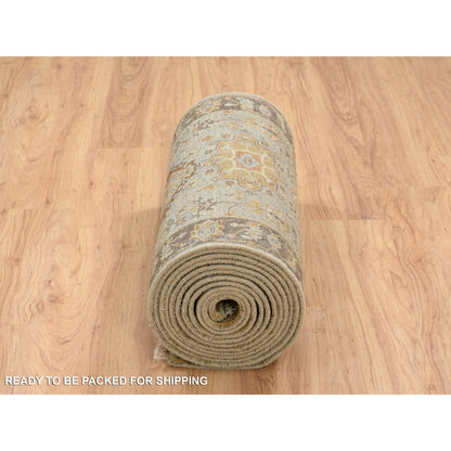 Heriz Wool Hand Knotted Rug Grey Brown 2.6X21.10 -O064378