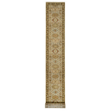 Heriz Wool Hand Knotted Rug Grey Brown 2.8X19.10 -O064379