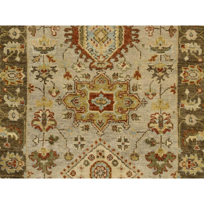 Heriz Wool Hand Knotted Rug Grey Brown 2.8X19.10 -O064379