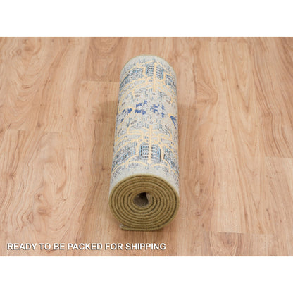 Transitional Wool & Silk Hand Knotted Rug Brown Brown 2.6X10.0 -O064407