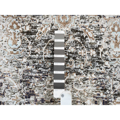 Transitional Wool & Silk Hand Knotted Rug Grey No Border 2.1X3.0 -O064427