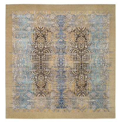 Transitional Wool & Silk Hand Knotted Rug Brown Brown 12.0X12.2 -O064440