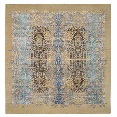Transitional Wool & Silk Hand Knotted Rug Brown Brown 12.0X12.2 -O064440
