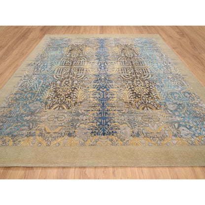 Transitional Wool & Silk Hand Knotted Rug Brown Brown 12.0X12.2 -O064440
