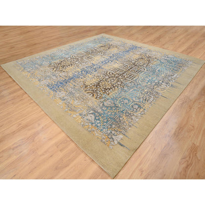 Transitional Wool & Silk Hand Knotted Rug Brown Brown 12.0X12.2 -O064440