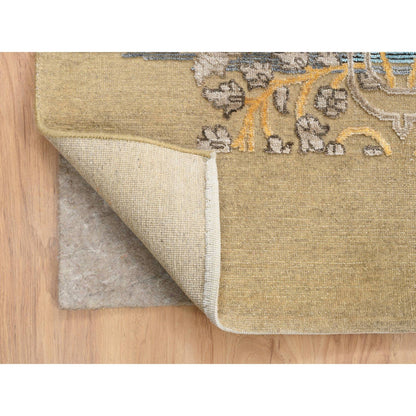 Transitional Wool & Silk Hand Knotted Rug Brown Brown 12.0X12.2 -O064440