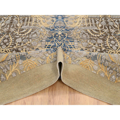 Transitional Wool & Silk Hand Knotted Rug Brown Brown 12.0X12.2 -O064440