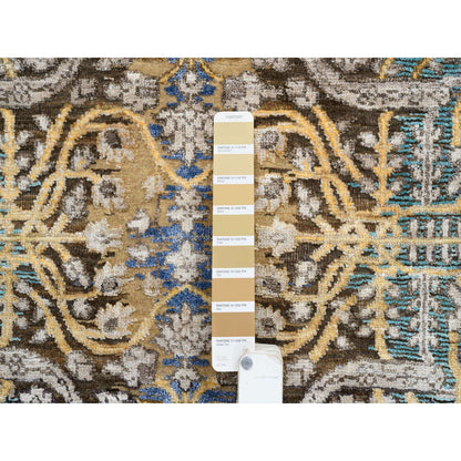 Transitional Wool & Silk Hand Knotted Rug Brown Brown 2.6X12.1 -O064447