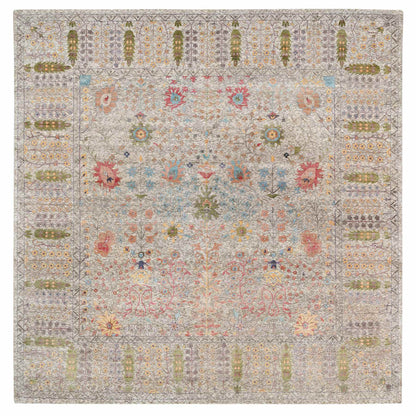 Transitional Wool & Silk Hand Knotted Rug Beige Beige 14.1X14.0 -O064449