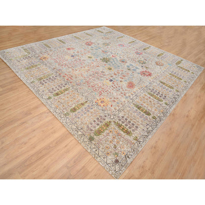 Transitional Wool & Silk Hand Knotted Rug Beige Beige 14.1X14.0 -O064449
