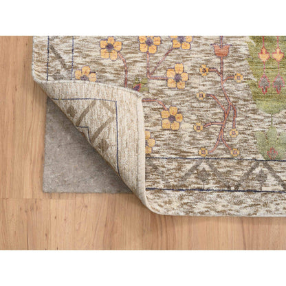 Transitional Wool & Silk Hand Knotted Rug Beige Beige 14.1X14.0 -O064449