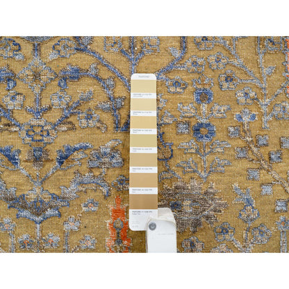 Transitional Wool & Silk Hand Knotted Rug Brown No Border 4.1X6.2 -O064454