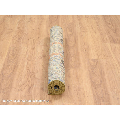 Transitional Wool & Silk Hand Knotted Rug Brown No Border 4.1X6.2 -O064454