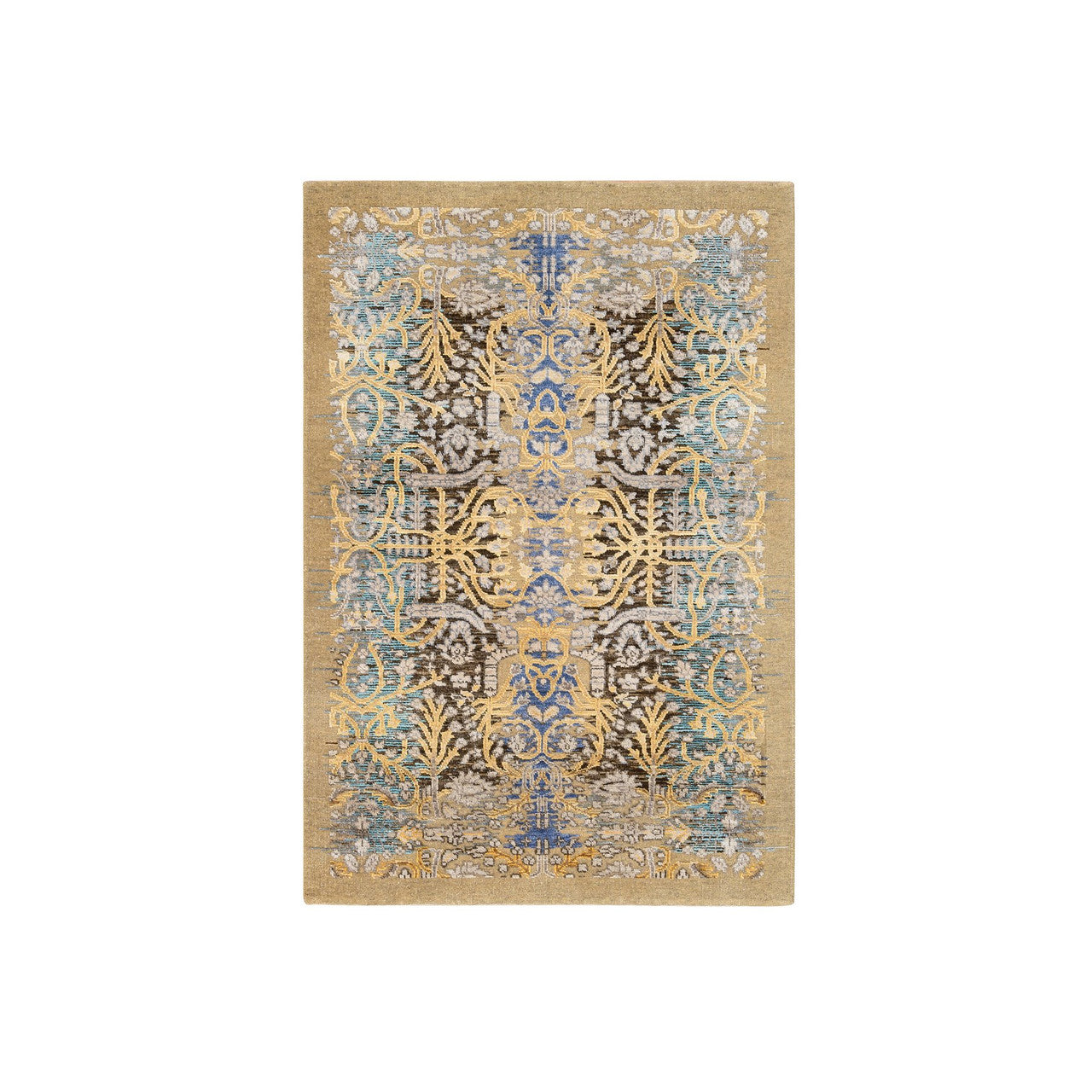 Transitional Wool & Silk Hand Knotted Rug Brown Brown 3.2X5.0 -O064459