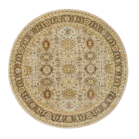 Heriz Wool Hand Knotted Rug Grey Brown 10.0X10.0 -O064485