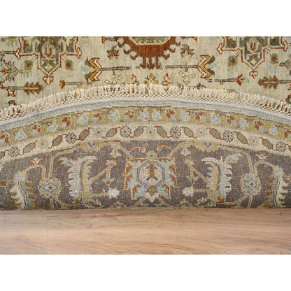Heriz Wool Hand Knotted Rug Grey Brown 10.0X10.0 -O064485