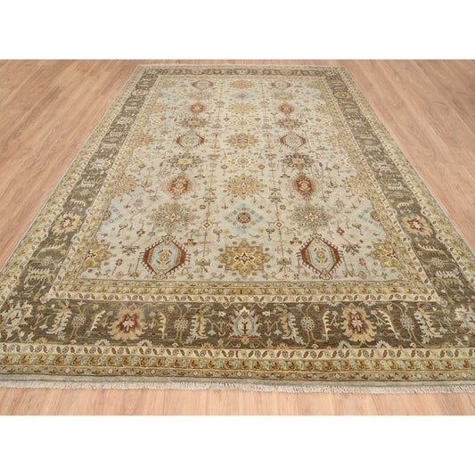 Heriz Wool Hand Knotted Rug Grey Brown 12.1X17.1 -O064492