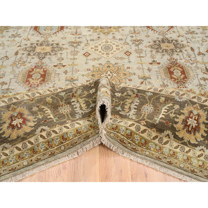 Heriz Wool Hand Knotted Rug Grey Brown 12.1X17.1 -O064492