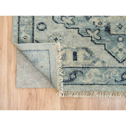 Tribal & Geometric Wool Hand Knotted Rug Grey Silver Gray 8.0X10.0 -O064509
