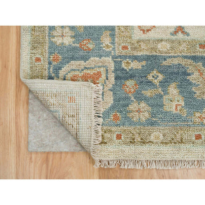 Oushak And Peshawar Wool Hand Knotted Rug Ivory Pewter Gray 8.1X10.0 -O064514