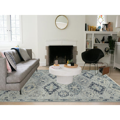Tribal & Geometric Wool Hand Knotted Rug Grey Light Gray 8.10X11.10 -O064520
