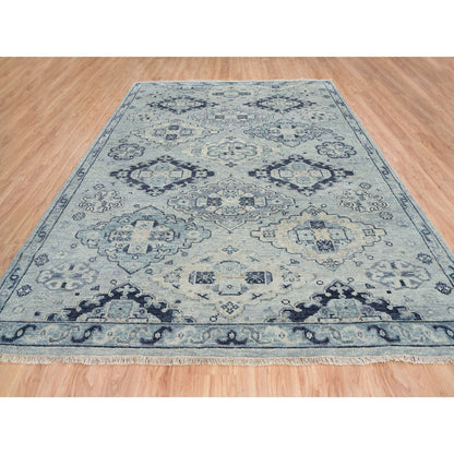 Tribal & Geometric Wool Hand Knotted Rug Grey Light Gray 8.10X11.10 -O064520