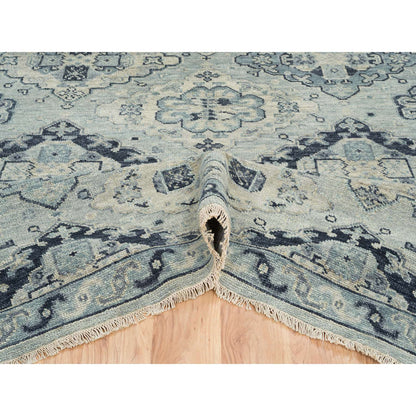 Tribal & Geometric Wool Hand Knotted Rug Grey Light Gray 8.10X11.10 -O064520