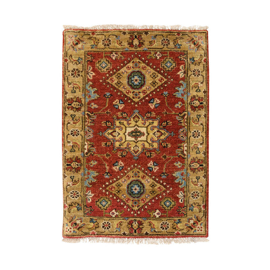 Heriz Wool Hand Knotted Rug Red Gold 2.1X3.0 -O064535