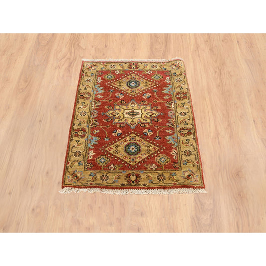 Heriz Wool Hand Knotted Rug Red Gold 2.1X3.0 -O064535