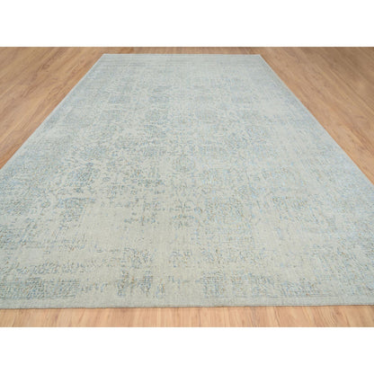Transitional Wool Hand Loomed Rug Blue No Border 12.0X17.10 -O064545
