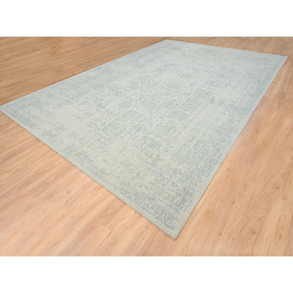Transitional Wool Hand Loomed Rug Blue No Border 12.0X17.10 -O064545