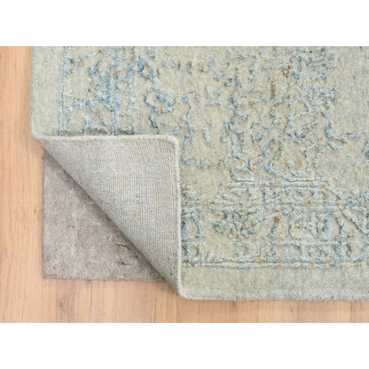 Transitional Wool Hand Loomed Rug Blue No Border 12.0X17.10 -O064545