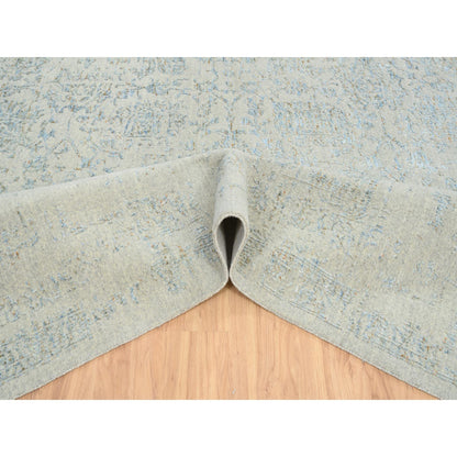 Transitional Wool Hand Loomed Rug Blue No Border 12.0X17.10 -O064545