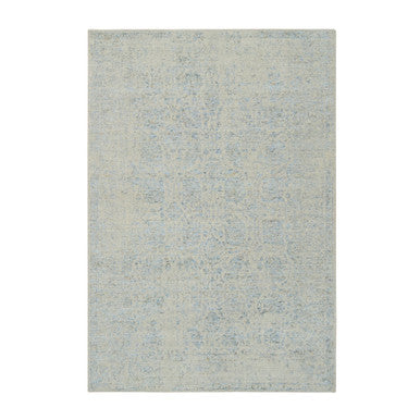 Transitional Wool & Silk Hand Loomed Rug Blue No Border 6.2X9.0 -O064549