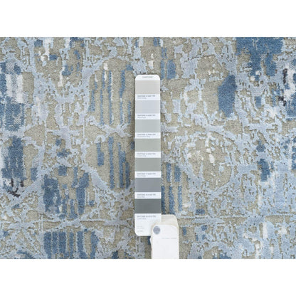 Modern and Contemporary Wool & Silk Hand Knotted Rug Grey No Border 2.6X8.0 -O064554