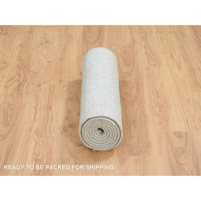 Transitional Wool & Silk Hand Loomed Rug Blue No Border 2.6X8.0 -O064558