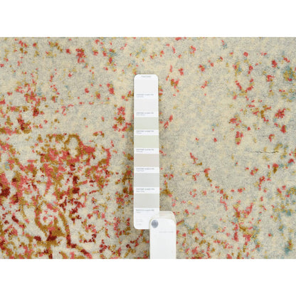 Modern and Contemporary Wool & Silk Hand Knotted Rug Ivory No Border 4.2X6.0 -O064561