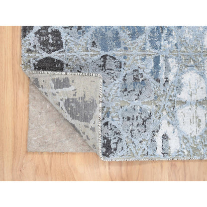 Modern and Contemporary Wool & Silk Hand Knotted Rug Grey No Border 2.8X5.10 -O064562