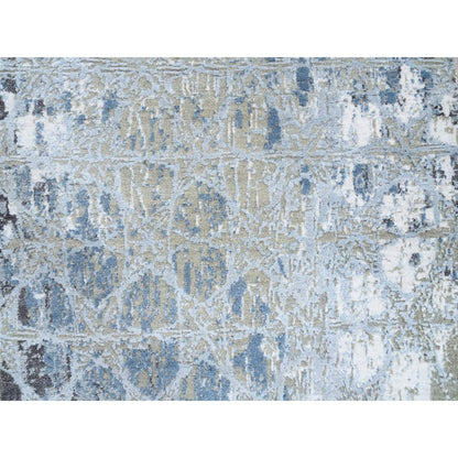 Modern and Contemporary Wool & Silk Hand Knotted Rug Grey No Border 2.8X5.10 -O064562