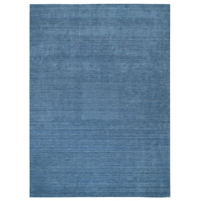 Modern and Contemporary Wool Hand Loomed Rug Blue No Border 10.1X14.0 -O064564