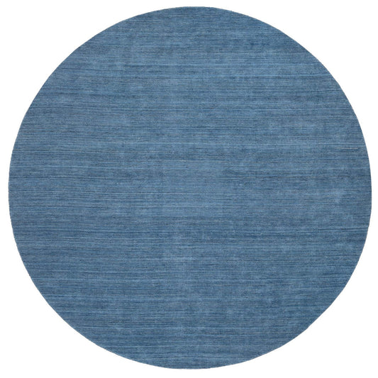 Modern and Contemporary Wool Hand Loomed Rug Blue No Border 11.9X11.9 -O064566
