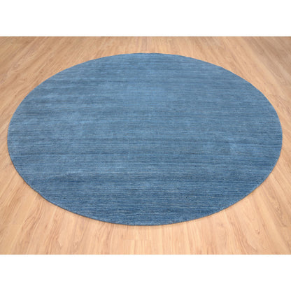 Modern and Contemporary Wool Hand Loomed Rug Blue No Border 11.9X11.9 -O064566