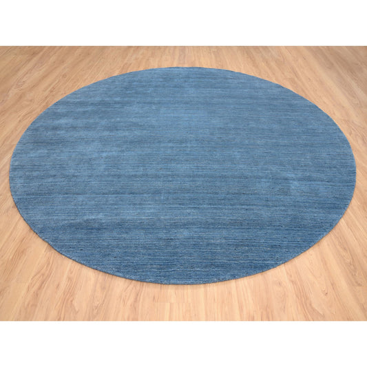 Modern and Contemporary Wool Hand Loomed Rug Blue No Border 11.9X11.9 -O064566