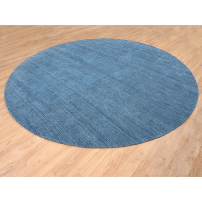Modern and Contemporary Wool Hand Loomed Rug Blue No Border 11.9X11.9 -O064566