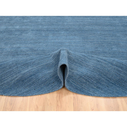 Modern and Contemporary Wool Hand Loomed Rug Blue No Border 11.9X11.9 -O064566