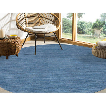 Modern and Contemporary Wool Hand Loomed Rug Blue No Border 10.0X10.0 -O064570