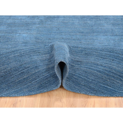 Modern and Contemporary Wool Hand Loomed Rug Blue No Border 10.0X10.0 -O064570