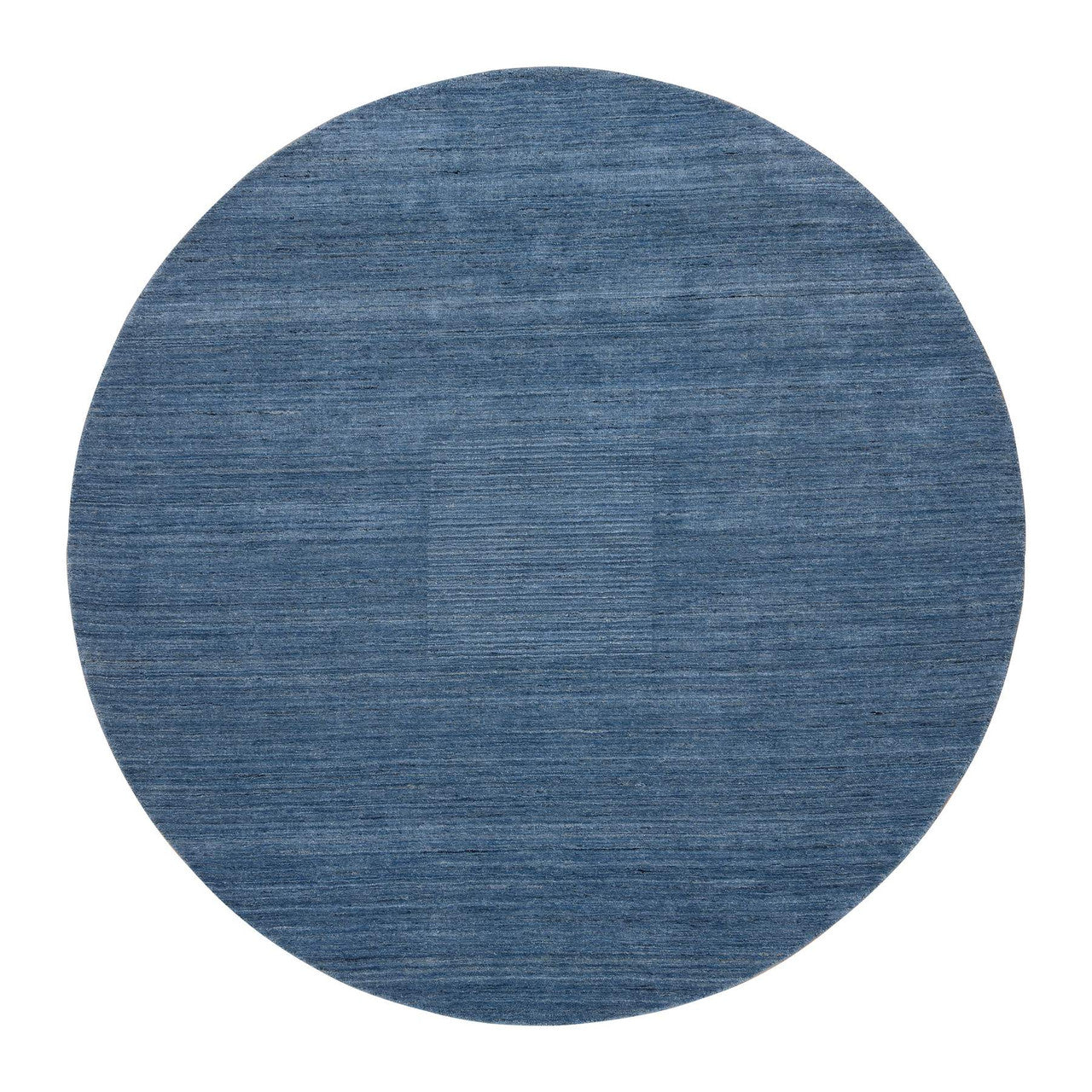 Modern and Contemporary Wool Hand Loomed Rug Blue No Border 8.0X8.0 -O064577