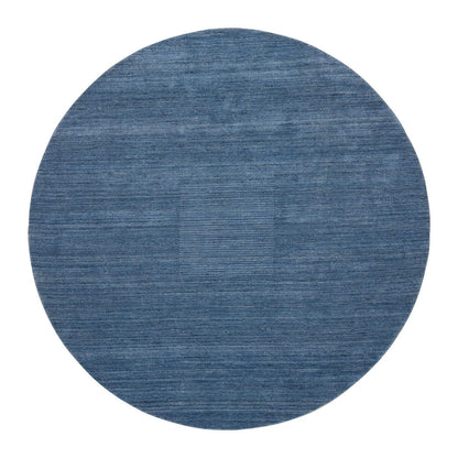 Modern and Contemporary Wool Hand Loomed Rug Blue No Border 8.0X8.0 -O064577